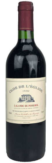 Clos De L’eglise Lalande de Pomerol 1992 12,5% 75 cl.