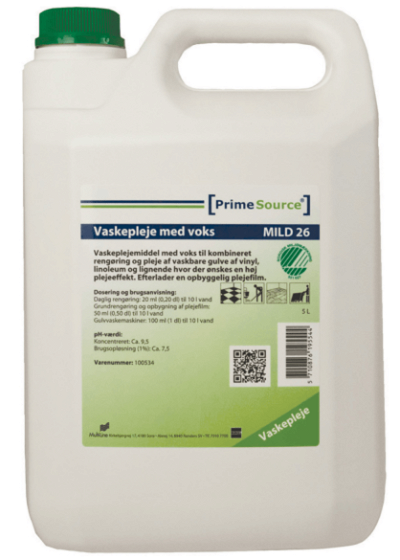 Vaskepleje u/Voks Mild 20 Prime Source Svanemærket u/Farve og Parfume