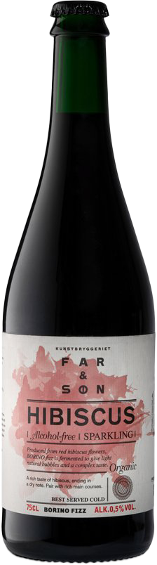 Kunstbryggeriet Far & Søn Borino Fizz Hibiscus 0,5% 75 cl. ØKO