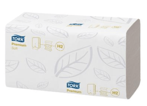 Håndklædeark Tork Xpress Premium H2 Multifold Soft 2-lag 34x21,2 cm. 21 stk.