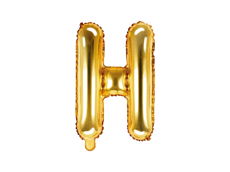 Guld "H" Ballon 35 cm. 1 stk.