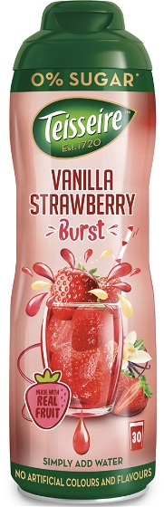 Teisseire Sukkerfri Kids Range Vanilla Strawberry Burst Saft 60 cl.