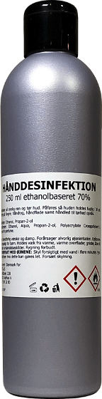 Håndsprit 70% Ethanolbaseret 250 ml. flip-top låg