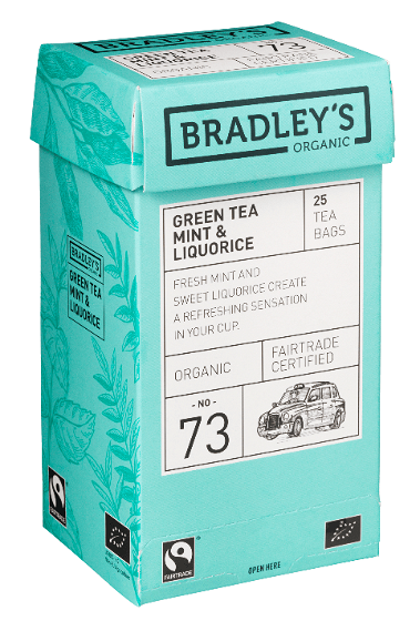 Bradley's Green Tea Mint & Liquorice ØKO 25 stk.