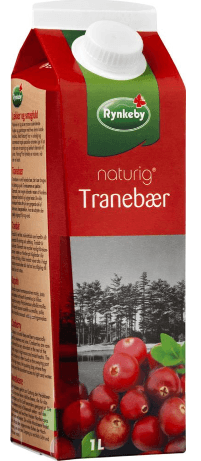 Rynkeby Tranebær Juice 12x1L.