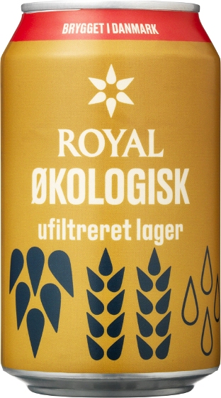 Royal Ufiltreret Pilsner ØKO 4,8% 24x33 cl.