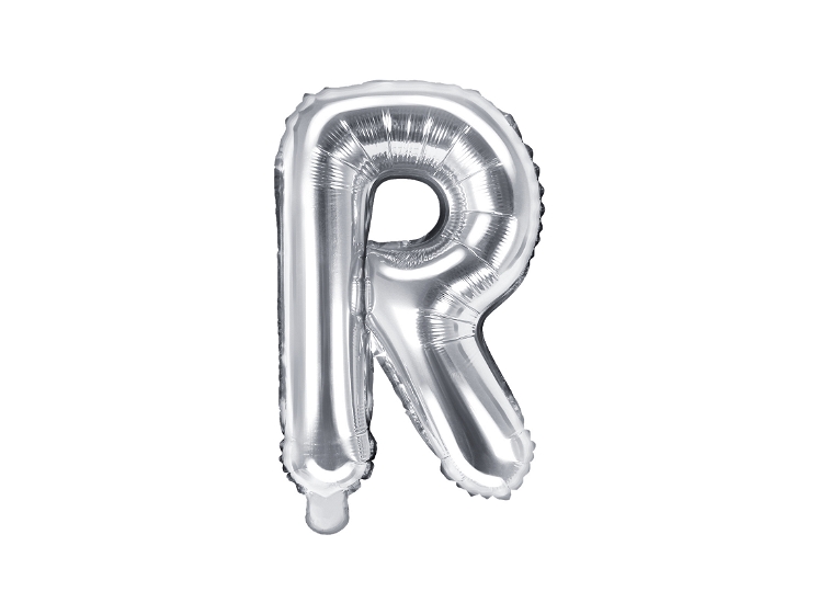 Sølv "R" Ballon 35 cm. 1 stk.