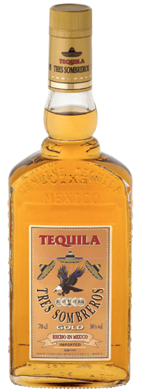 Tres Sombreros Gold Tequila