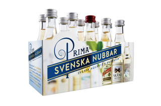 Prima Aquavit Svenska Nubbar Snaps 38,8% 10x5 cl.