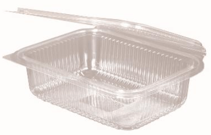 Plastbæger Firkantet m/hængslet låg