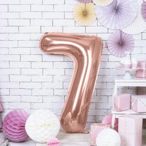 Rosaguld "7" Ballon 86 cm. 1 stk.