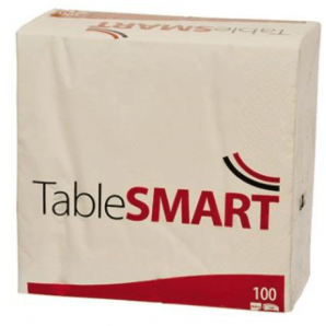 Serviet TableSMART 40x40 cm. 3-lag hvid 100 stk.