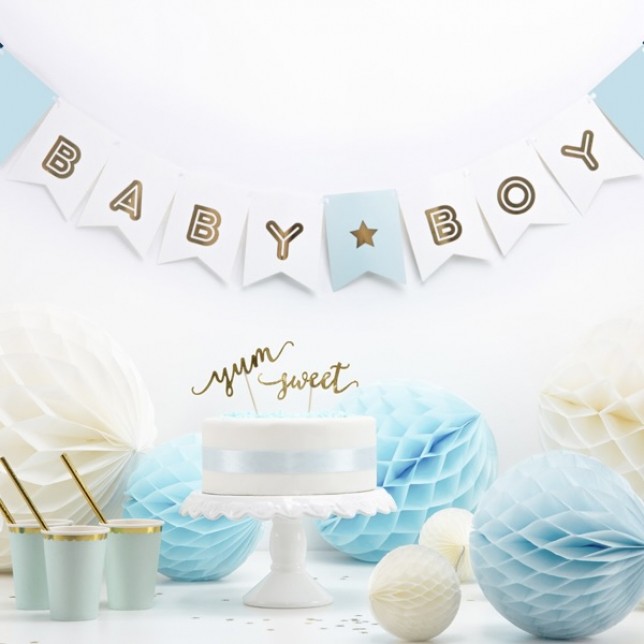 Blå & Hvid Mix “Baby Boy” Banner 1 stk.
