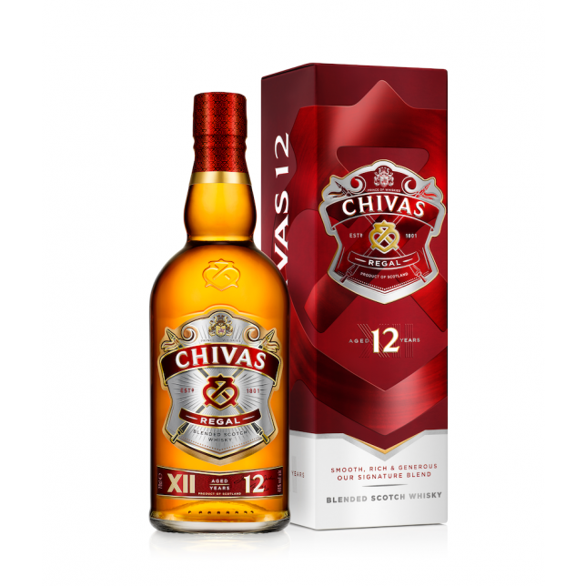 Chivas Regal 12 års Blended Scotch Whisky 40% 70 cl. (Gaveæske)