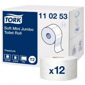 Toiletpapir Tork Jumbo Soft Premium T2 Mini 170 m. 12 stk.