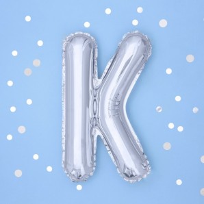Sølv "K" Ballon 35 cm. 1 stk.