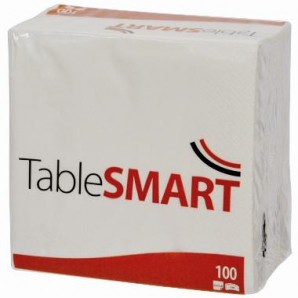 TableSMART Serviet 33x33 cm. 2-lag hvid 20x100 stk.