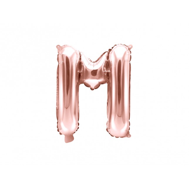 Rosaguld "M" Ballon 35 cm. 1 stk.
