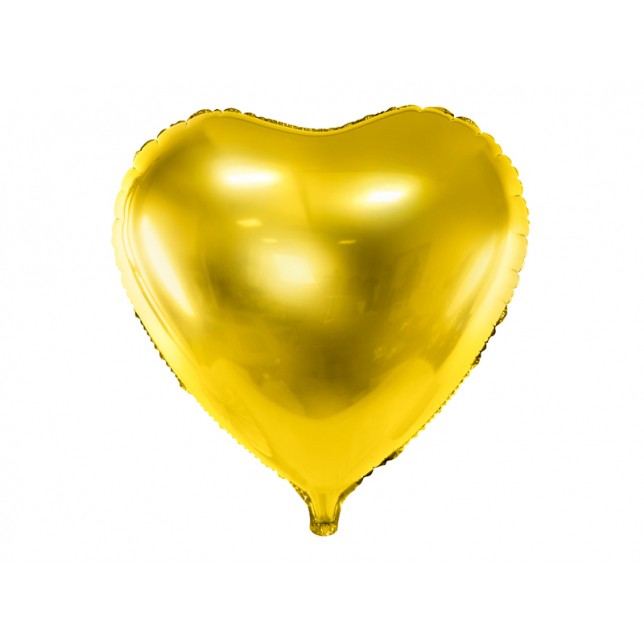 Guld Hjerte Folieballon 45 cm. 1 stk.