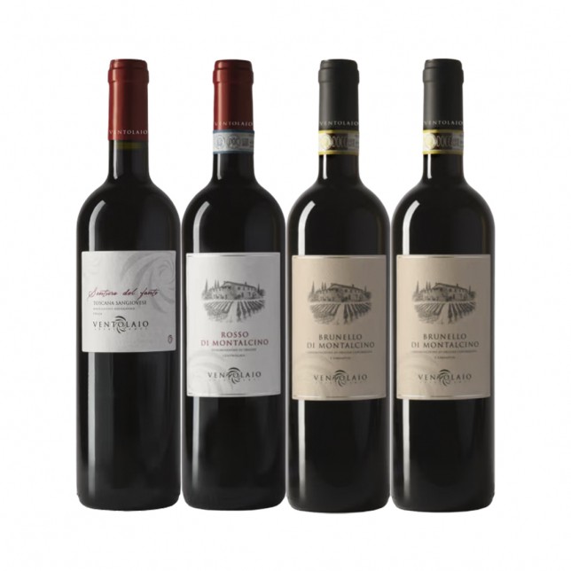 Ventolaio Brunello Smagekasse med 4 flasker vin