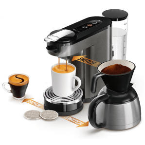 Senseo Kaffemaskine Switch 3-in-1 Premium Titanium