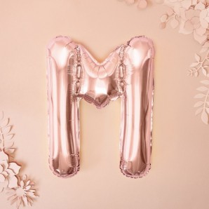 Rosaguld "M" Ballon 35 cm. 1 stk.