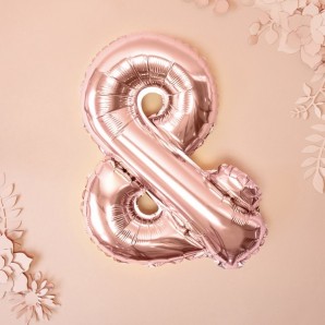 Rosaguld "&" Ballon 35 cm. 1 stk.