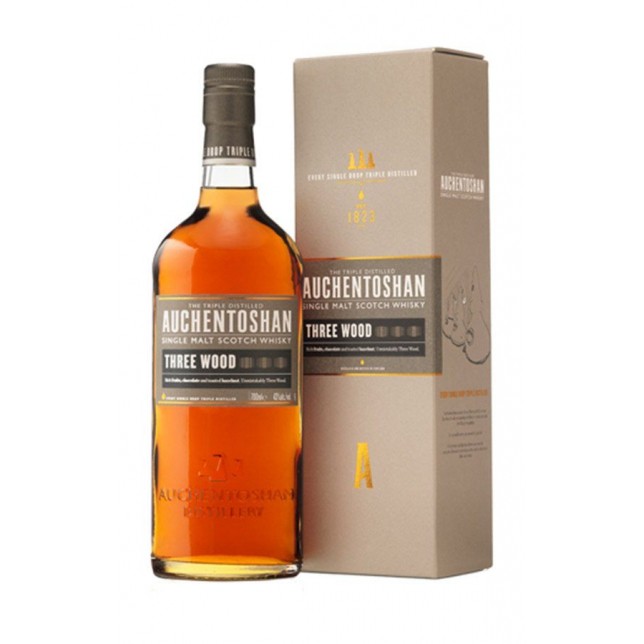 Auchentoshan Three Wood Lowland Single Malt Scotch Whisky 43% 70 cl. (Gaveæske)
