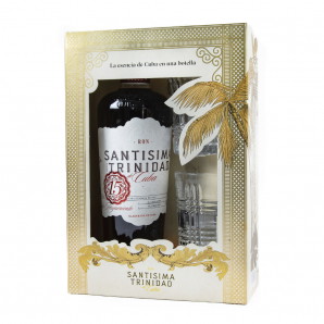 Ron Santisima Trinidad 15 Års Rom  (Gaveæske m. 2 glas)