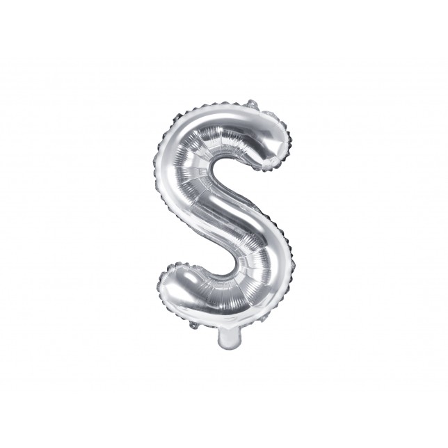 Sølv "S" Ballon 35 cm. 1 stk.